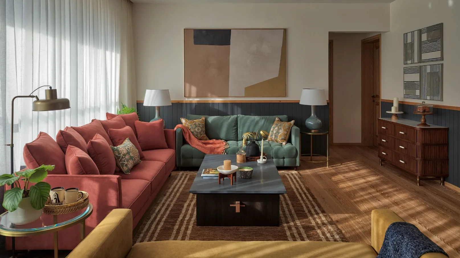 A Modern And Quaint 3 BHK Flat Design, Enriched With Delicate Flair