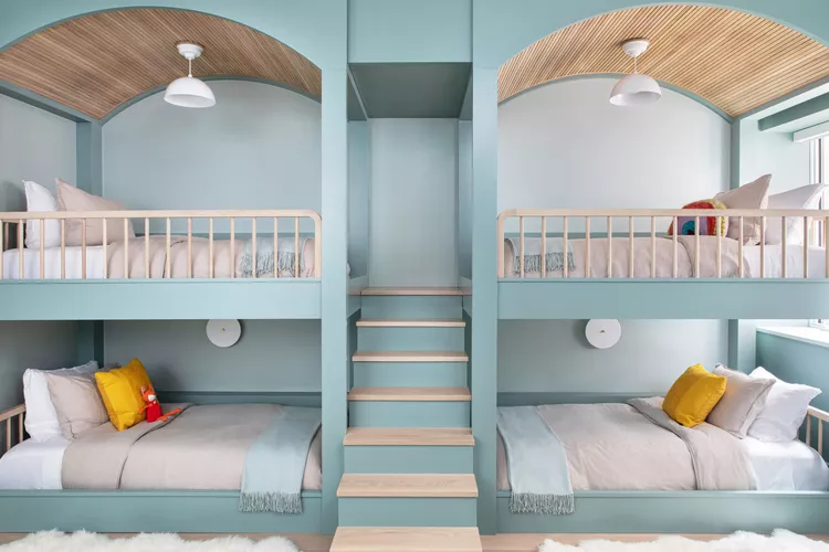 A Bunk Bed In A Kids Bedroom