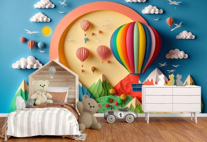 Kids Bedroom Design With Creative Wall